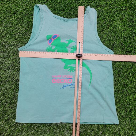 Vintage 90s Hang Loose Gecko Hawaii Tank Top Womens Small Cropped - Picture 7 of 11